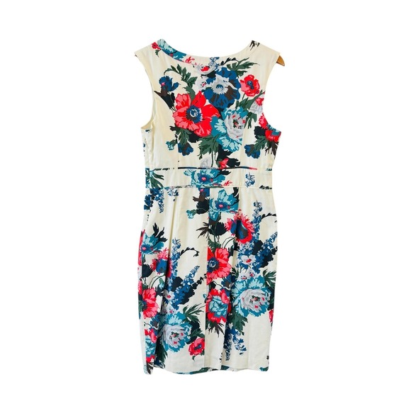 Joules Floral Shift Dress Womens 6 Multicolor Sleeveless Sheath Lined Career - Picture 2 of 12